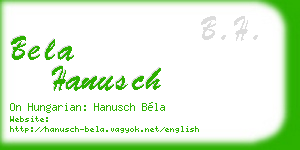 bela hanusch business card